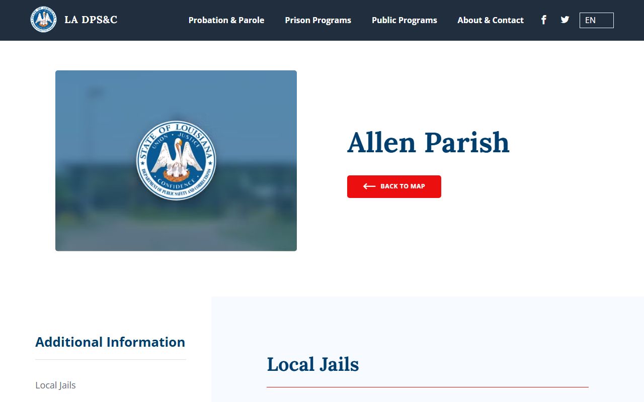 Kinder City Jail Allen Parish County DOC local jail listing